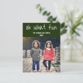 Oh Whatおもしろい:クリスマスファミリーの写真 シーズンポストカード (スタンド正面)