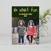 Oh Whatおもしろい：クリスマスファミリーの写真 箔シーズンカード (立ち正面)