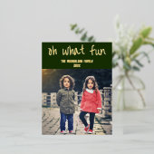 Oh Whatおもしろい:クリスマスファミリーの写真 箔シーズンポストカード (立ち正面)