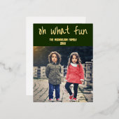 Oh Whatおもしろい:クリスマスファミリーの写真 箔シーズンポストカード (正面/裏面)