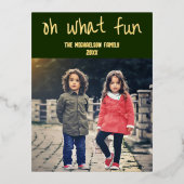 Oh Whatおもしろい:クリスマスファミリーの写真 箔シーズンポストカード (正面)