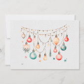 Oh Whatおもしろい！クリスマスボールオーナメント誕生日写真 招待状 (裏面)