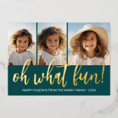 Oh Whatおもしろい – ムーディティール（緑がかった色）グリーン – 写真 – 植物学 箔シーズンカード (正面)