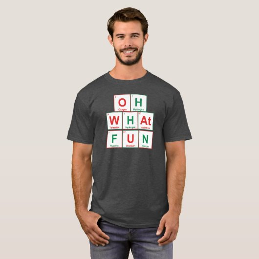 Oh Whatおもしろい – 周期表おもしろい Tシャツ (正面フル)