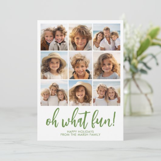 Oh Whatおもしろい- 9写真 – 禅アーチグリーンホワイト シーズンカード (スタンド正面)