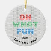 Oh WhatおもしろいChristmas写真 セラミックオーナメント (正面)