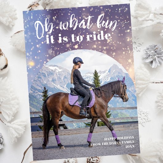 Oh WhatおもしろいEquestrian Holiday Photo Card シーズンカード