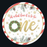 Oh WhatおもしろいIt to Be One - Christmas (WR) ラウンドシール<br><div class="desc">クリスマスの誕生日パーティーを祝う完璧なアイテム！</div>