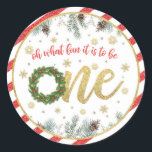 Oh WhatおもしろいIt to Be One - Christmas (WR) ラウンドシール<br><div class="desc">クリスマスの誕生日パーティーを祝う完璧なアイテム！</div>