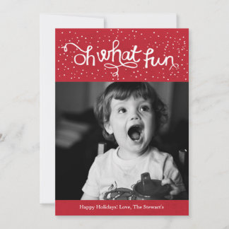 Oh WhatおもしろいScripty Holidayフォトカード – 赤 シーズンカード