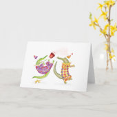 Oh what a circus! crocodile clowns card カード (黄色い花)