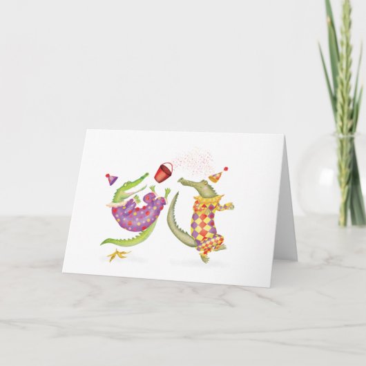 Oh what a circus! crocodile clowns card カード (正面)