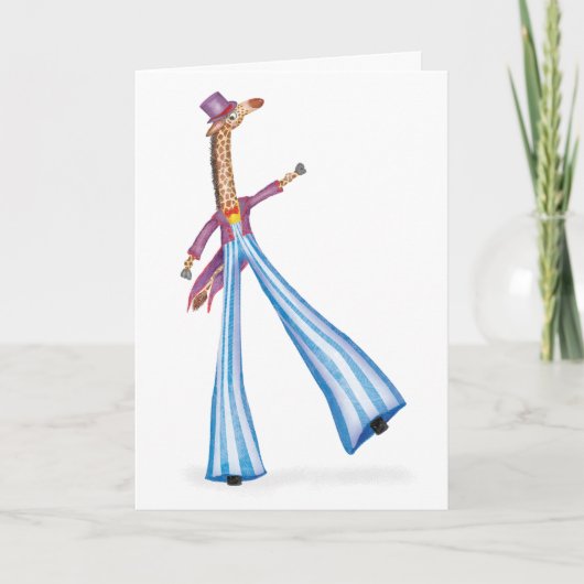 Oh what a circus! giraffe on stilts card カード (正面)