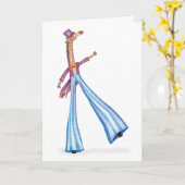 Oh what a circus! giraffe on stilts card カード (黄色い花)