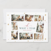 Oh What a Year家族モダン写真コラージュ シーズンカード (正面)