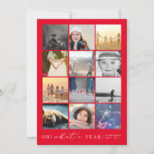 Oh! What A Year In Review Modern 20 Photo Collage シーズンカード (正面)