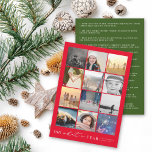 Oh! What A Year In Review Modern 20 Photo Collage シーズンカード<br><div class="desc">'Oh! What A Year' In Review 12 Multi Photo / Photo Collage Modern Minimalist Holiday / New Year Greeting Card. This simple card features a simple block grid of 12 square photos on the front cover with a modern mix of classic text and handwriting script typography at the bottom. The...</div>