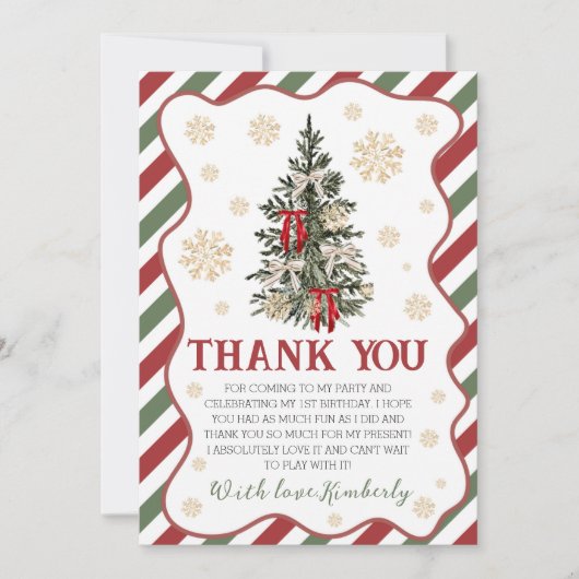 Oh What Fun Birthday Thank You Card 招待状 (正面)