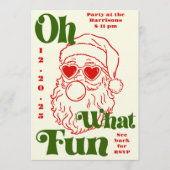 Oh What Fun Bubblegum Santa Holiday Party 招待状 (正面)