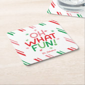 Oh What Fun Christmas  スクエアペーパーコースター (アングル)