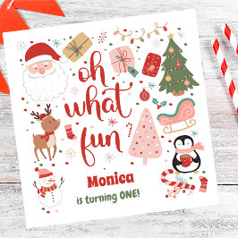 Oh what fun christmas birthday スタンダードランチョンナプキン