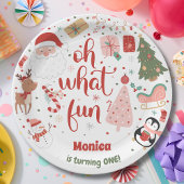 Oh what fun christmas birthday ペーパープレート