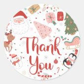 Oh what fun christmas birthday ラウンドシール (正面)