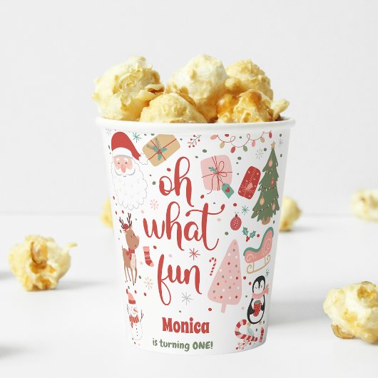 Oh what fun christmas birthday 紙コップ