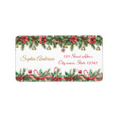 Oh What Fun Christmas Birthday Invitation ラベル (正面)