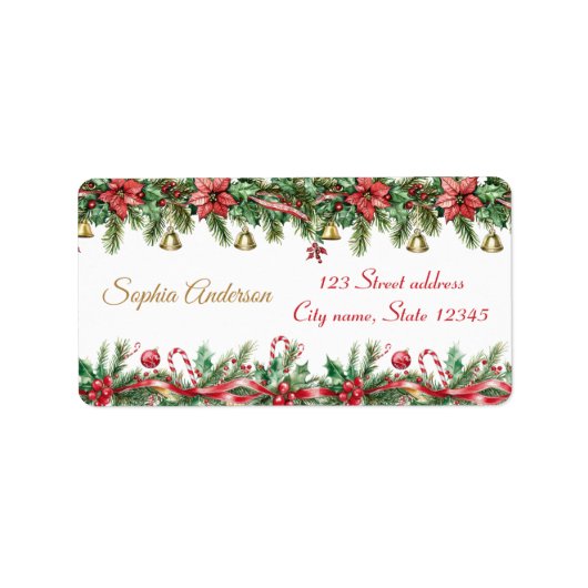 Oh What Fun Christmas Birthday Invitation ラベル (正面)