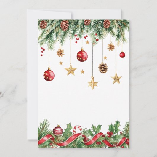 Oh What Fun Christmas Birthday Invitation 招待状 (裏面)