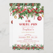 Oh What Fun Christmas Birthday Invitation 招待状 (正面/裏面)
