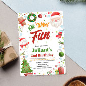 Oh What Fun Christmas Birthday Invitation 招待状