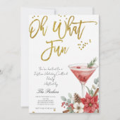 Oh What Fun Christmas Cocktail Party Invitation 招待状 (正面)