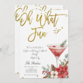 Oh What Fun Christmas Cocktail Party Invitation 招待状 (正面/裏面)
