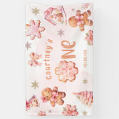 Oh What Fun Christmas Cookie 1st Birthday 横断幕 (縦)