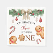 Oh What Fun Christmas Cookies 1st Birthday スタンダードカクテルナプキン (正面)