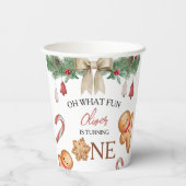 Oh What Fun Christmas Cookies 1st Birthday Paper 紙コップ (裏面)