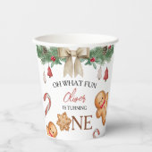 Oh What Fun Christmas Cookies 1st Birthday Paper 紙コップ (正面)