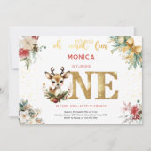 Oh what fun christmas first birthday invitation 招待状 (正面)