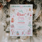 Oh What Fun Christmas First Birthday Invitation 招待状