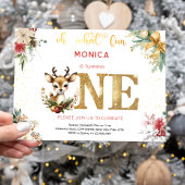 Oh what fun christmas first birthday invitation 招待状