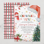 Oh What Fun Christmas holiday Party 招待状 (正面/裏面)