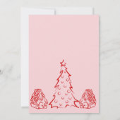 Oh What Fun Christmas Invitation Pink and red 招待状 (裏面)