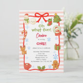 Oh what fun christmas kids birthday 招待状 (スタンド正面)