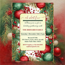 Oh What Fun Christmas Ornaments Vintage Greenery 