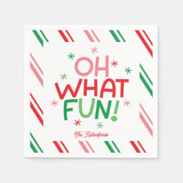 Oh What Fun Christmas Paper Napkin スタンダードカクテルナプキン