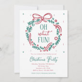 Oh What Fun Christmas Party Invitation  招待状 (正面)