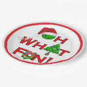 Oh What Fun Christmas Pickleball Party Supplies ペーパープレート (アングル)