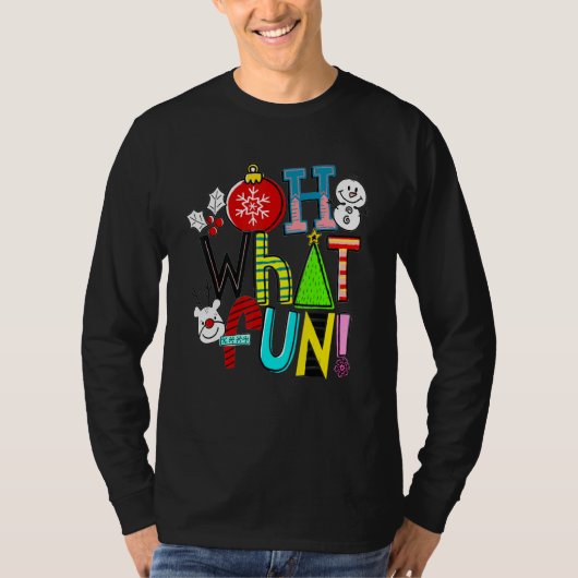 Oh What Fun Christmas Shirt With Wreath And Tree Tシャツ (正面)